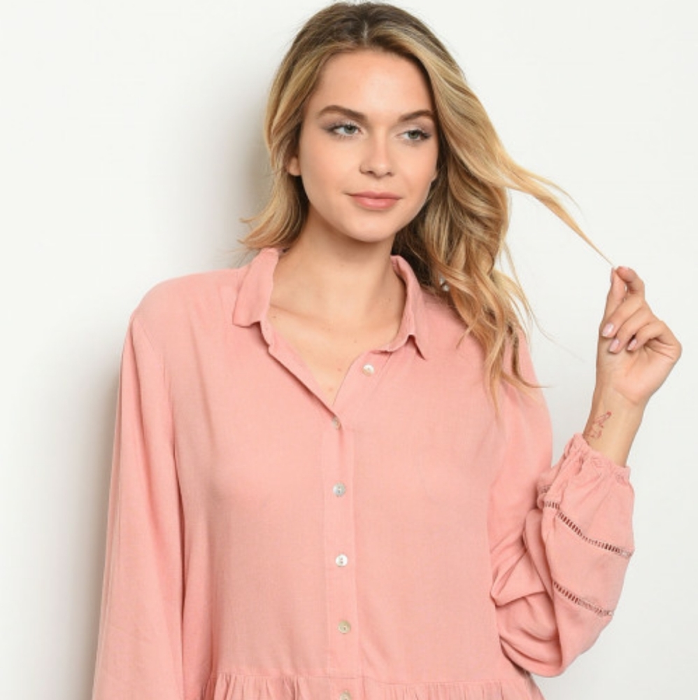 SALE!🔥Babydoll Button Down in Rose